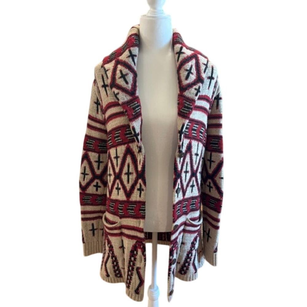 Ralph Lauren Southwestern Wool Cardigan Sweater Size Small